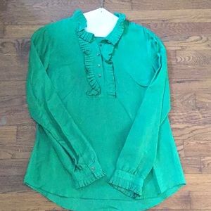 JCrew silk ruffle blouse
